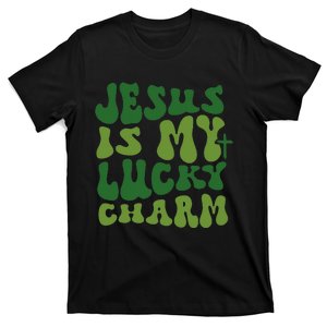 Jesus Is My Lucky Charm Groovy Christian St Patricks Day T-Shirt