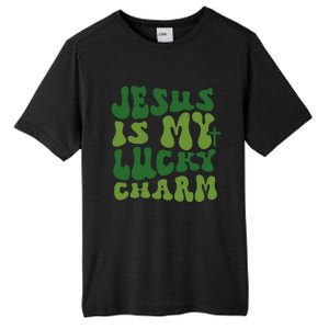 Jesus Is My Lucky Charm Groovy Christian St Patricks Day Tall Fusion ChromaSoft Performance T-Shirt