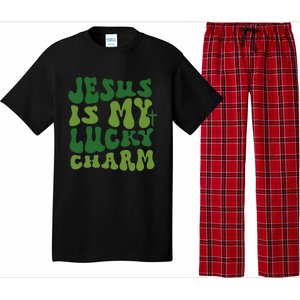 Jesus Is My Lucky Charm Groovy Christian St Patricks Day Pajama Set