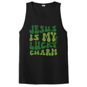 Jesus Is My Lucky Charm Groovy Christian St Patricks Day PosiCharge Competitor Tank