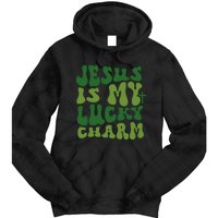 Jesus Is My Lucky Charm Groovy Christian St Patricks Day Tie Dye Hoodie