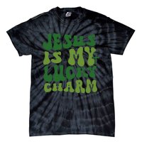 Jesus Is My Lucky Charm Groovy Christian St Patricks Day Tie-Dye T-Shirt