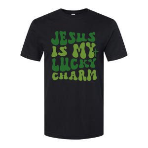 Jesus Is My Lucky Charm Groovy Christian St Patricks Day Softstyle CVC T-Shirt