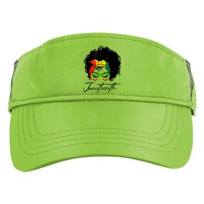 Juneteenth Is My Independence Day Black Messy Bun Funny Gift Adult Drive Performance Visor