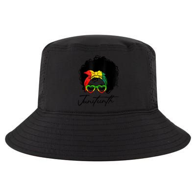 Juneteenth Is My Independence Day Black Messy Bun Funny Gift Cool Comfort Performance Bucket Hat