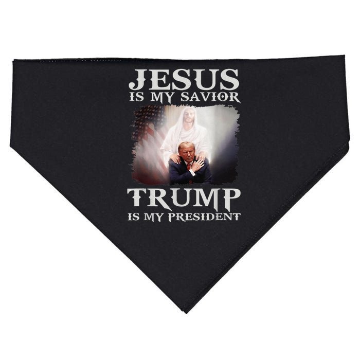 Jesus Is My Savior Trump Is My President USA-Made Doggie Bandana