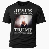 Jesus Is My Savior Trump Is My President Cooling Performance Crew T-Shirt