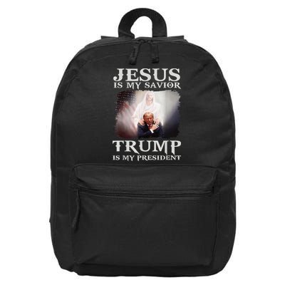 Jesus Is My Savior Trump Is My President 16 in Basic Backpack