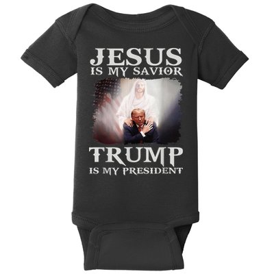 Jesus Is My Savior Trump Is My President Baby Bodysuit
