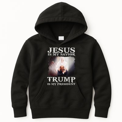 Jesus Is My Savior Trump Is My President Kids Hoodie