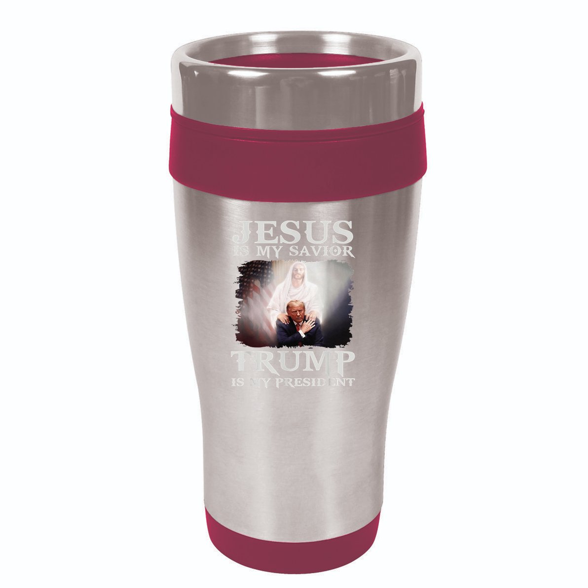 Jesus Is My Savior Trump Is My President 16oz Travel Tumbler
