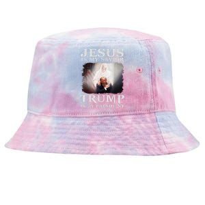 Jesus Is My Savior Trump Is My President Tie-Dyed Bucket Hat