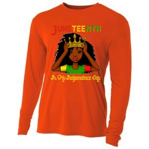 Juneteenth Is My Independence Day Gift Black Black Queen Gift Cooling Performance Long Sleeve Crew