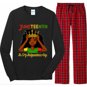 Juneteenth Is My Independence Day Gift Black Black Queen Gift Long Sleeve Pajama Set