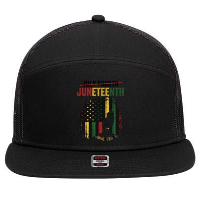 Juneteenth Is My Independence Day Celebrate Juneteenth 1865 Funny Gift 7 Panel Mesh Trucker Snapback Hat