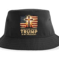 Jesus Is My Savior Trump Is My President Biblical Sustainable Bucket Hat