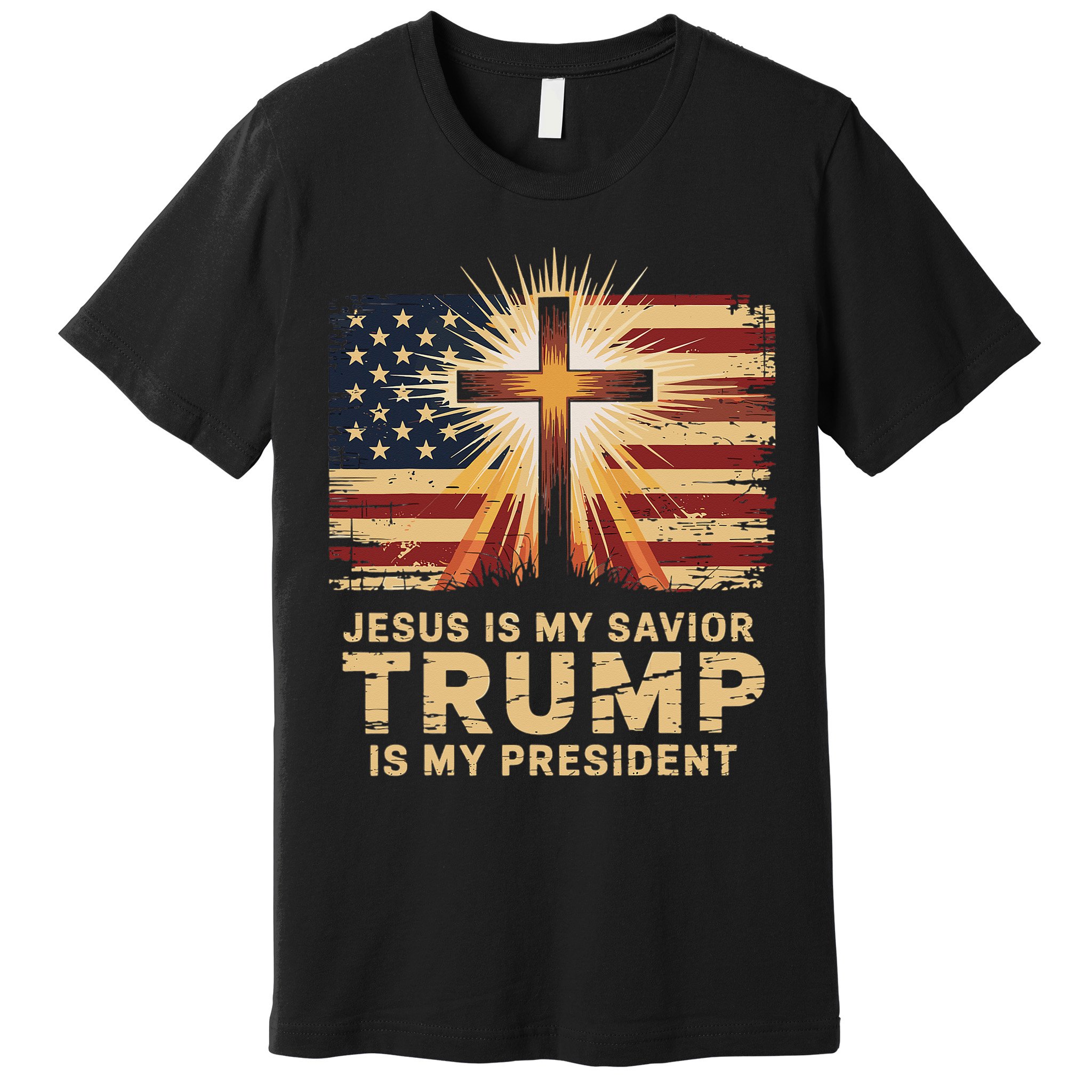 Jesus Is My Savior Trump Is My President Biblical Premium T-Shirt