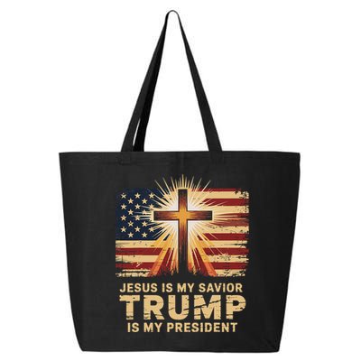 Jesus Is My Savior Trump Is My President Biblical 25L Jumbo Tote