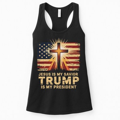Jesus Is My Savior Trump Is My President Biblical Womens Tank Top
