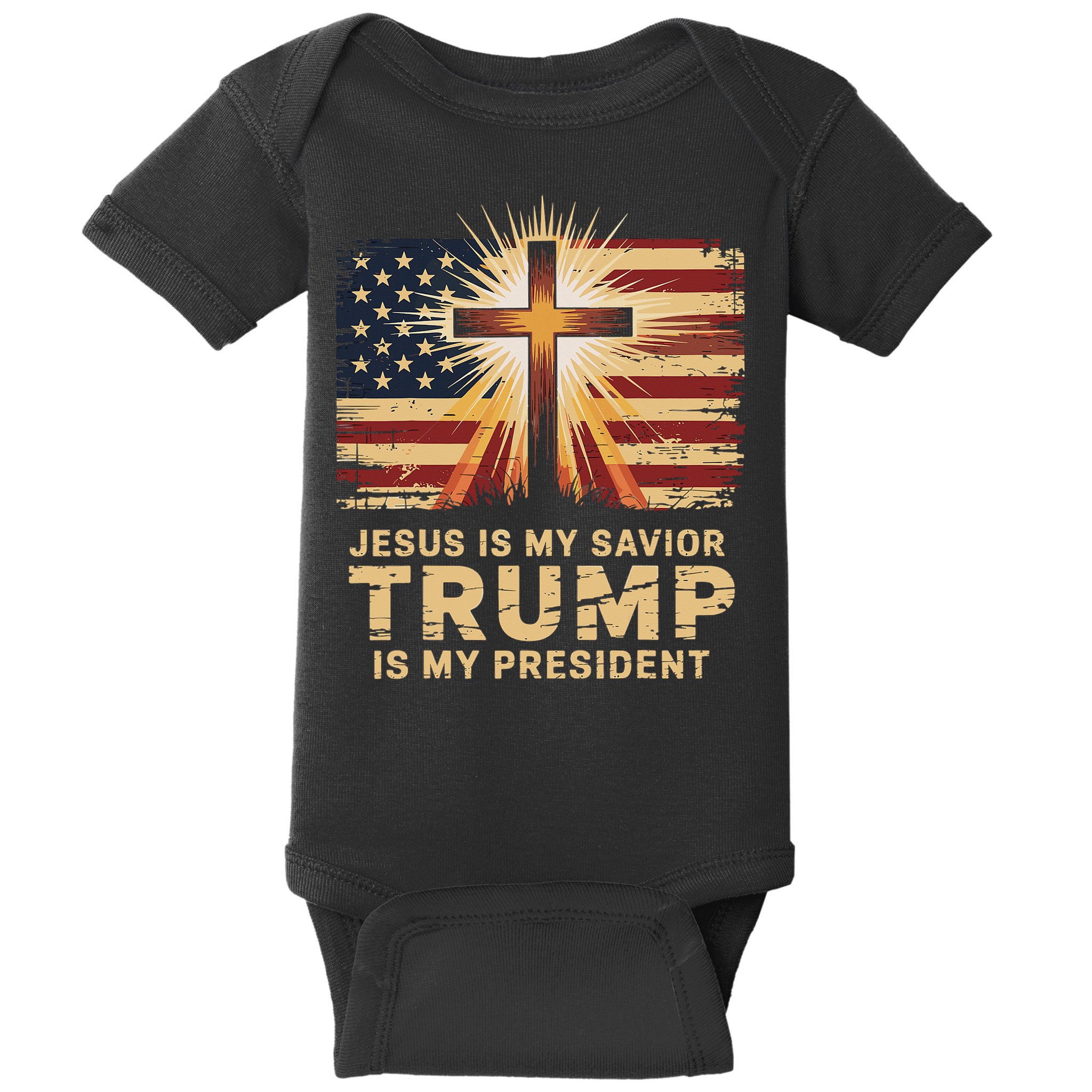 Jesus Is My Savior Trump Is My President Biblical Baby Bodysuit