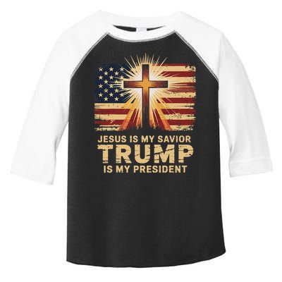 Jesus Is My Savior Trump Is My President Biblical Toddler Fine Jersey T-Shirt
