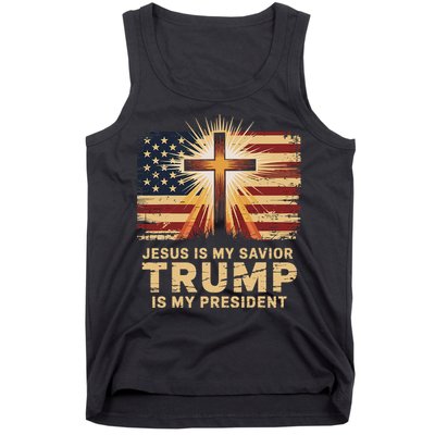 Jesus Is My Savior Trump Is My President Biblical Tank Top