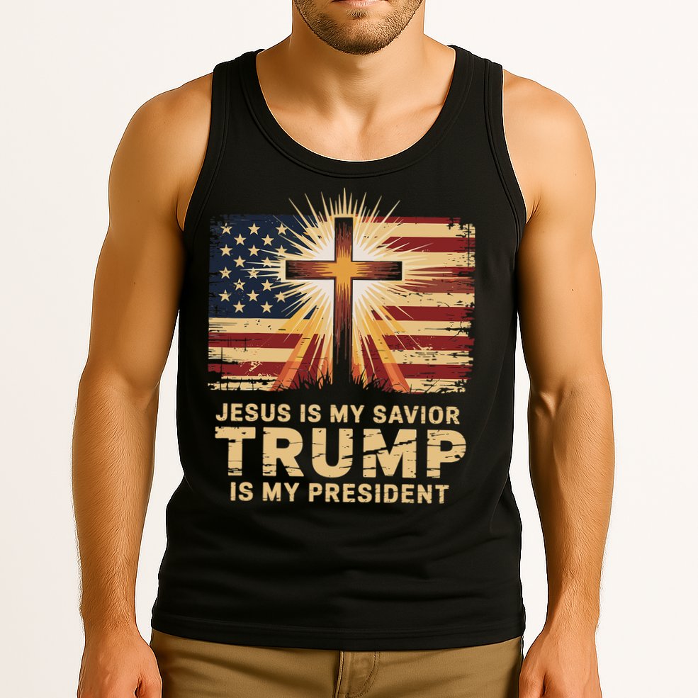 Jesus Is My Savior Trump Is My President Biblical Tank Top