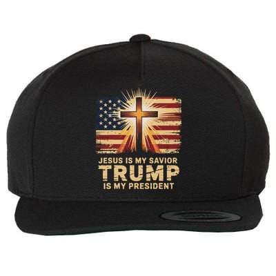 Jesus Is My Savior Trump Is My President Biblical Wool Snapback Cap