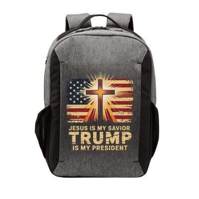 Jesus Is My Savior Trump Is My President Biblical Vector Backpack