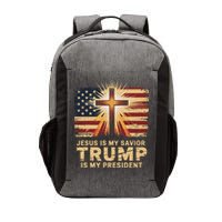Jesus Is My Savior Trump Is My President Biblical Vector Backpack