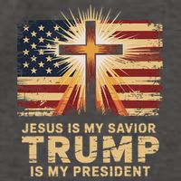 Jesus Is My Savior Trump Is My President Biblical Vector Backpack
