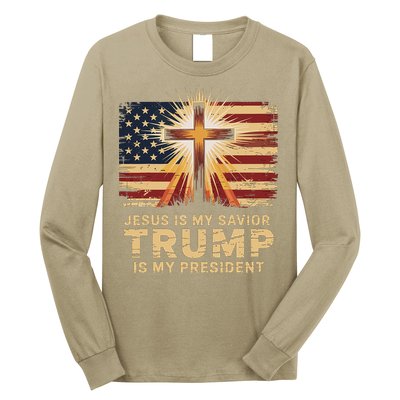 Jesus Is My Savior Trump Is My President Biblical Long Sleeve Shirt