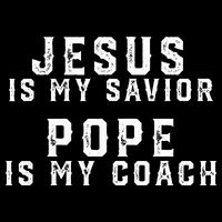 Jesus Is My Savior Pope Is My Coach Flat Bill Trucker Hat