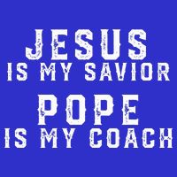 Jesus Is My Savior Pope Is My Coach Pom Pom 12in Knit Beanie