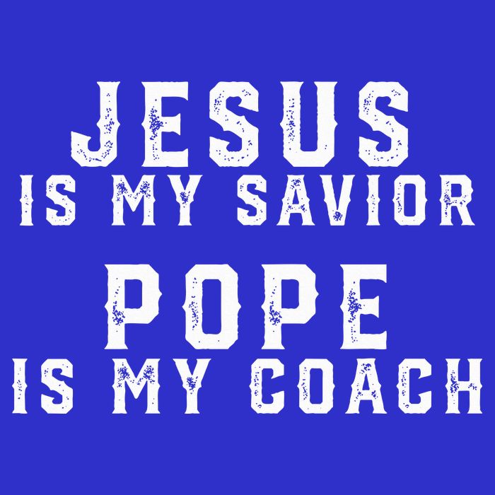 Jesus Is My Savior Pope Is My Coach Pom Pom 12in Knit Beanie