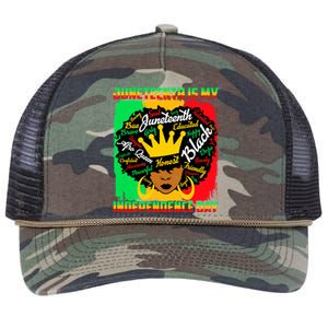 Juneteenth Is My Independence Day African Black Queen Gift Retro Rope Trucker Hat Cap