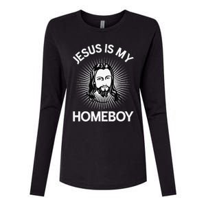 Jesus Is My Homeboy Funny Christian Bible Womens Cotton Relaxed Long Sleeve T-Shirt