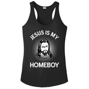 Jesus Is My Homeboy Funny Christian Bible Ladies PosiCharge Competitor Racerback Tank