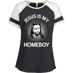 Jesus Is My Homeboy Funny Christian Bible Enza Ladies Jersey Colorblock Tee