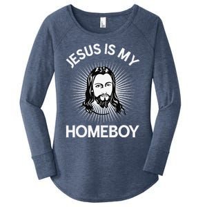 Jesus Is My Homeboy Funny Christian Bible Women's Perfect Tri Tunic Long Sleeve Shirt