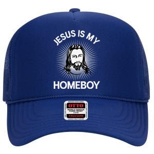 Jesus Is My Homeboy Funny Christian Bible High Crown Mesh Back Trucker Hat