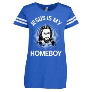 Jesus Is My Homeboy Funny Christian Bible Enza Ladies Jersey Football T-Shirt