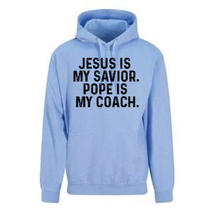 Jesus Is My Savior Pope Is My Coach Religious Quote Unisex Surf Hoodie