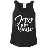 Jesus Is My Homie Faith Christian Love God Religious Quote Ladies Essential Tank