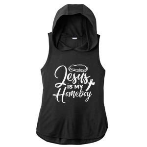 Jesus Is My Homeboy Funny Christian Religious Ladies PosiCharge Tri-Blend Wicking Draft Hoodie Tank