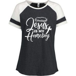 Jesus Is My Homeboy Funny Christian Religious Enza Ladies Jersey Colorblock Tee