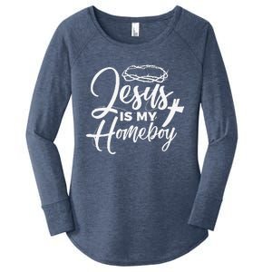 Jesus Is My Homeboy Funny Christian Religious Women's Perfect Tri Tunic Long Sleeve Shirt