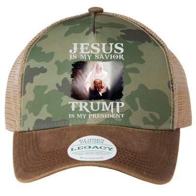 Jesus Is My Savior Trump Is My President Legacy Tie Dye Trucker Hat