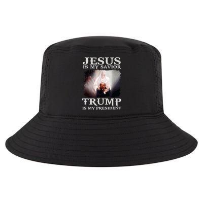 Jesus Is My Savior Trump Is My President Cool Comfort Performance Bucket Hat