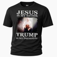 Jesus Is My Savior Trump Is My President Cooling Performance Crew T-Shirt